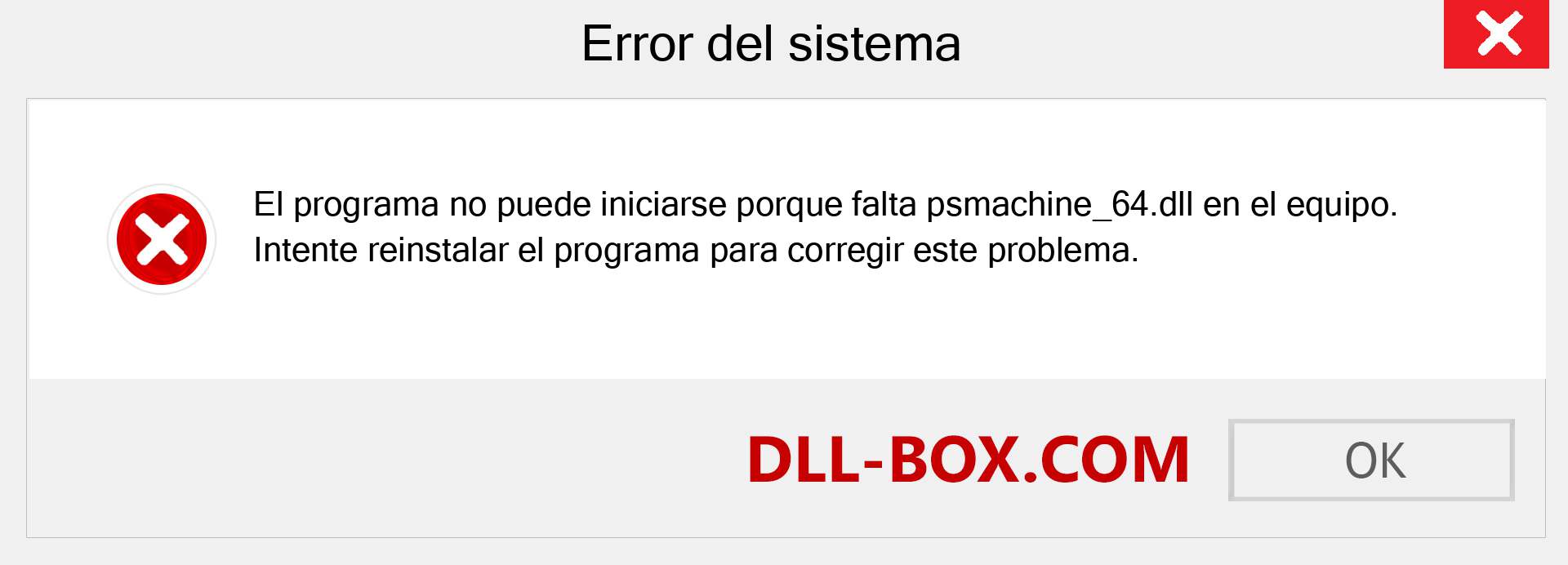 ¿Falta el archivo psmachine_64.dll ?. Descargar para Windows 7, 8, 10 - Corregir psmachine_64 dll Missing Error en Windows, fotos, imágenes